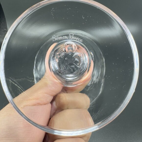 Simon Pearce Cavendish Clear Optic Blown Glass Martini Glasses Cups Set 2 Stems - Picture 4 of 16